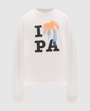 Palm Angels I Love PA Ivory Sweatshirt PMBA08HS26FLE006