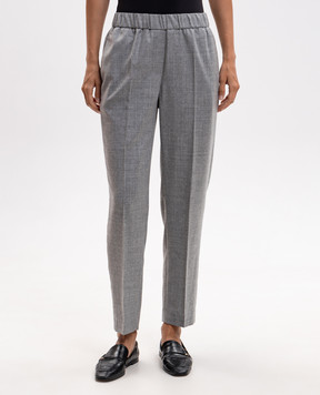 Peserico Gray wool pants A04072Z03359