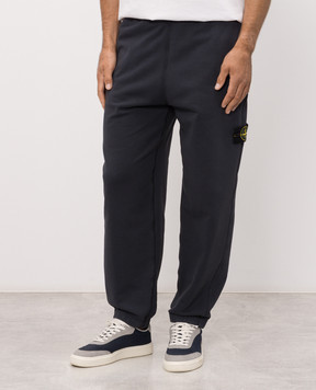 Stone Island Blue joggers with logo patch L2S156200002S0051
