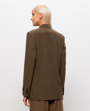 Maison Margiela MM6 Brown double-breasted jacket with wool S62BN0129M35436
