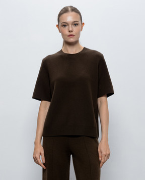 JOSEPH Meli brown cashmere and wool top JF010126