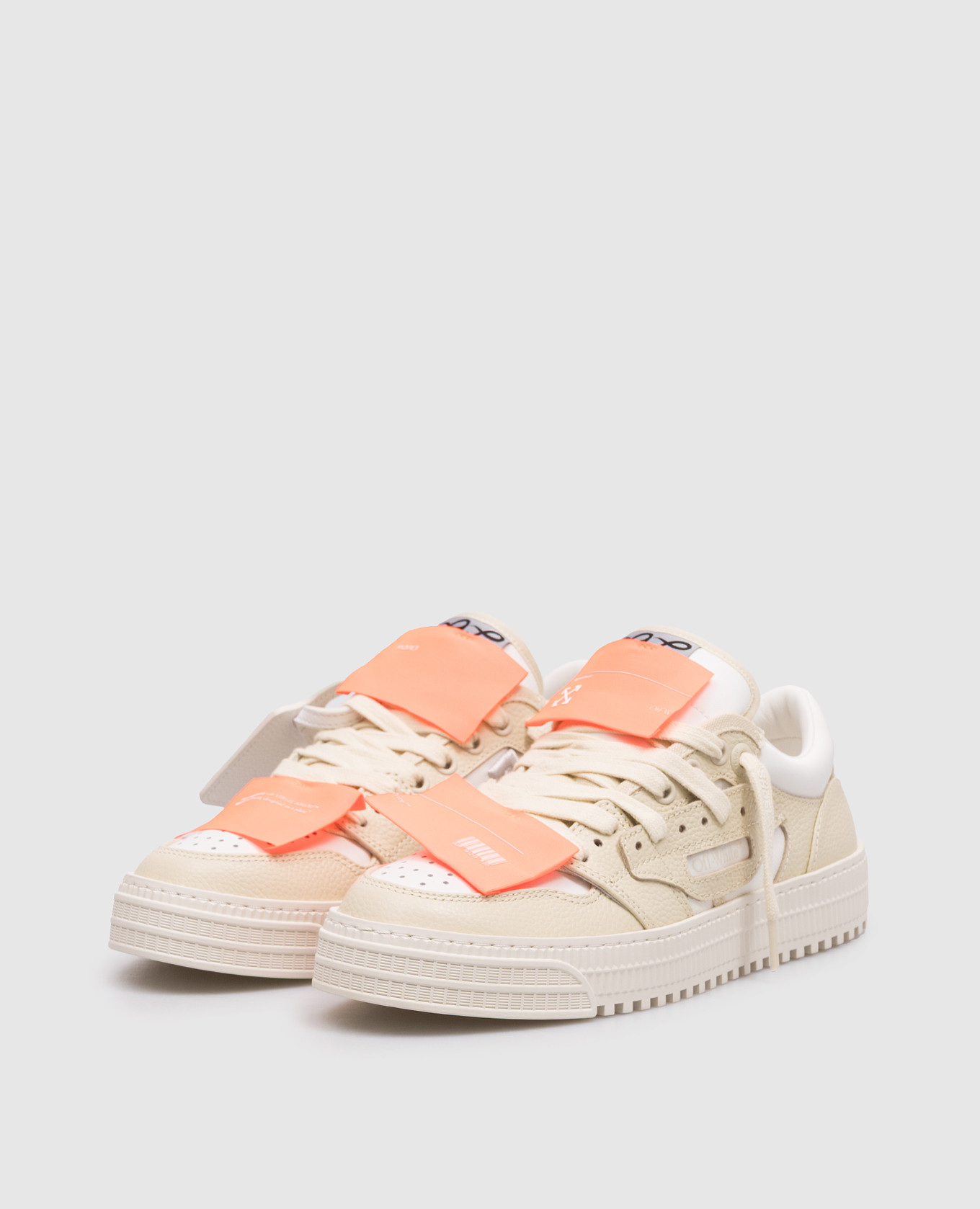 

Beige leather sneakers 3.0 Court with appliqués Off-White