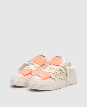 Off-White Beige leather sneakers 3.0 Court with appliqués OWIA28ES26LEA001