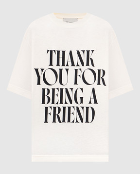 Ami Paris Ivory T-shirt with a print of the inscription UTS384726w