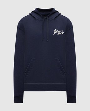 Balmain Blue hoodie with logo GH1JR007BD40