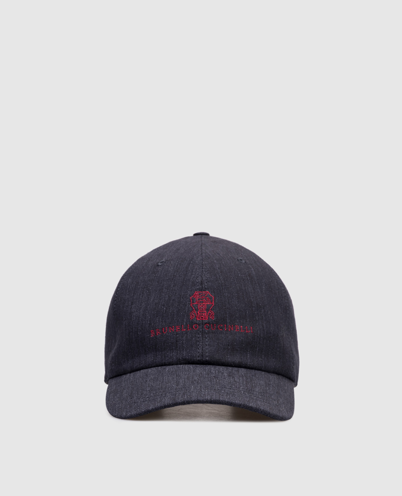 

Blue linen cap with logo embroidery Brunello Cucinelli
