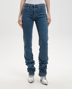 The Attico Blue flared jeans with logo patch 260WCP00214DDS001AA