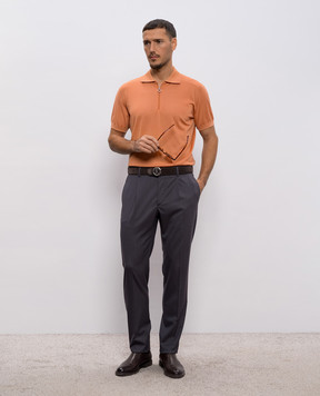 Stefano Ricci Orange cashmere polo shirt W505020P32W26101