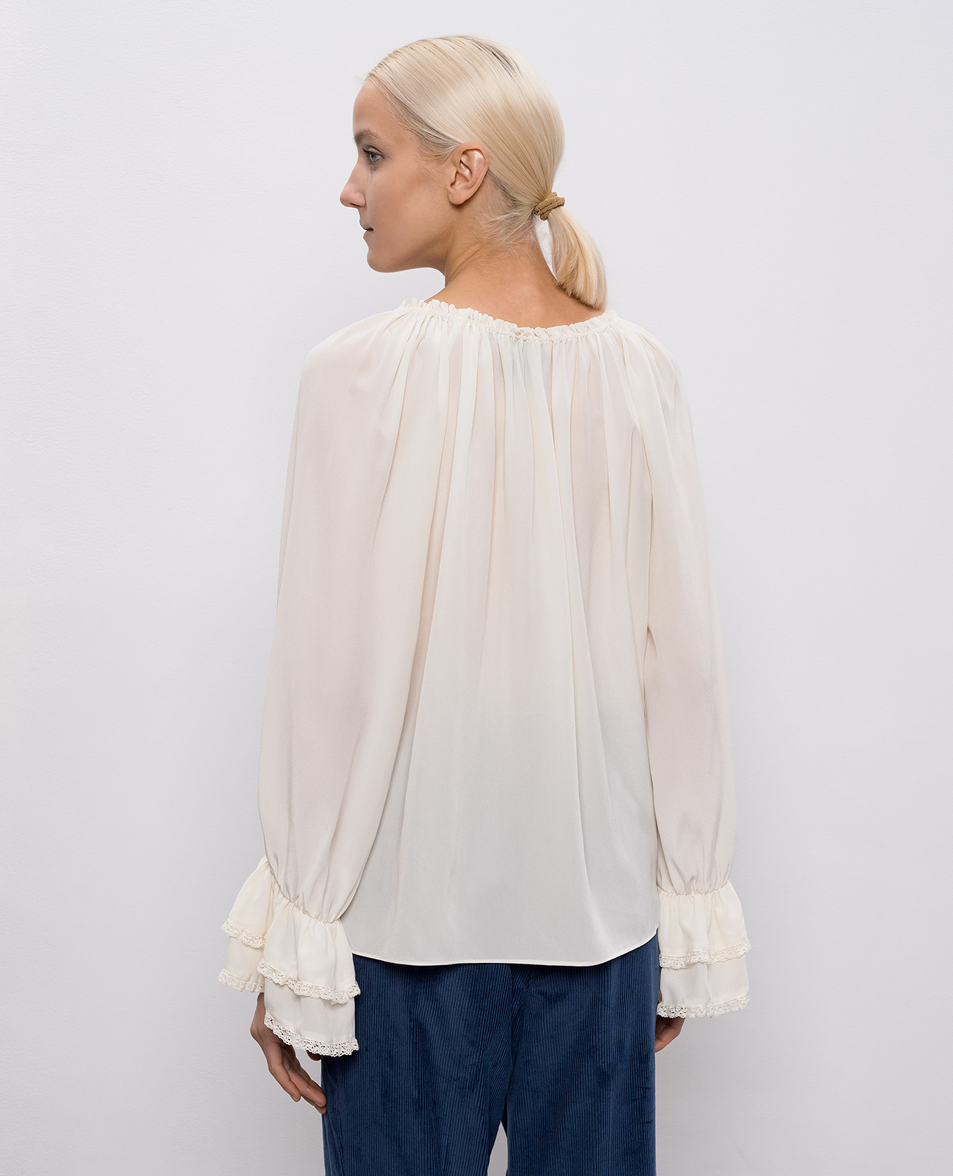 

White silk blouse MENDOZA Momoni