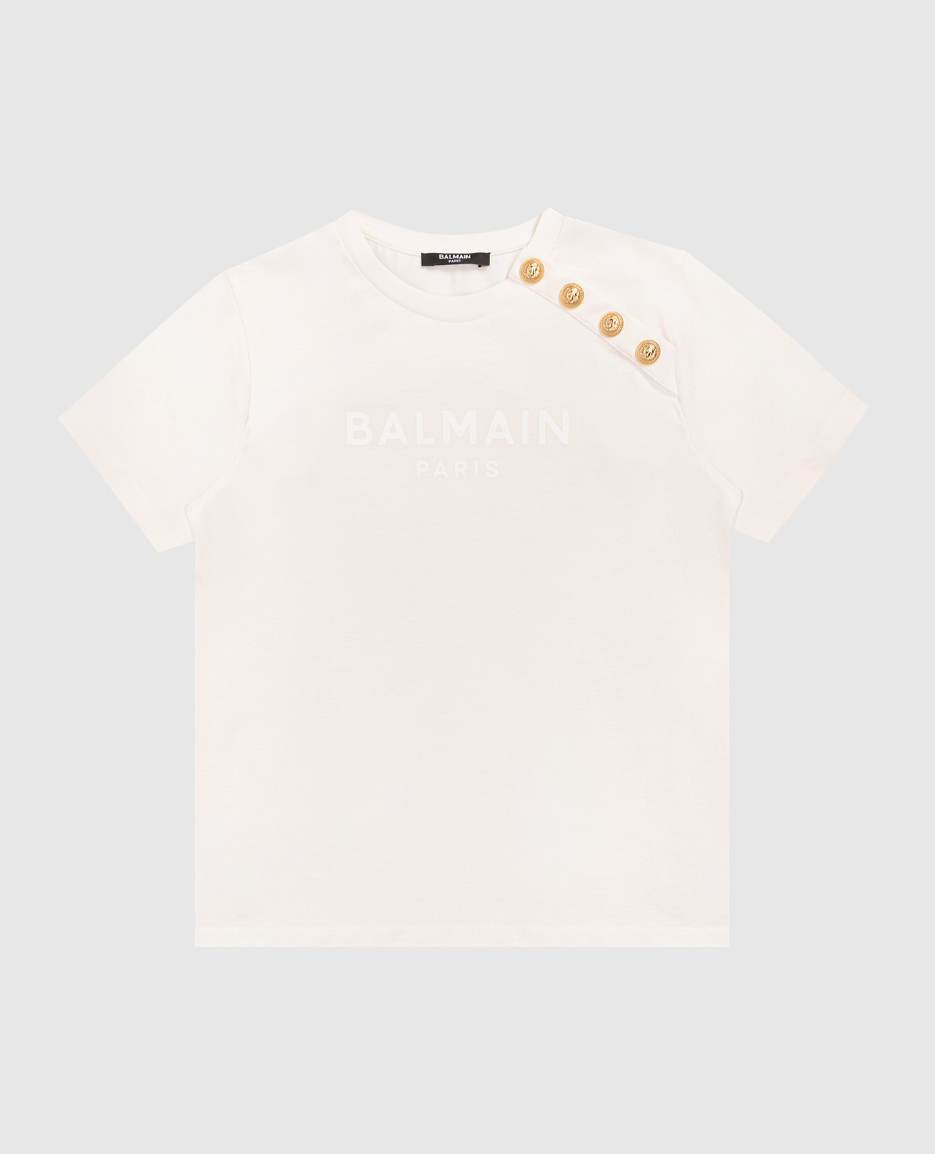 Children's beige T-shirt with logo print Balmain
