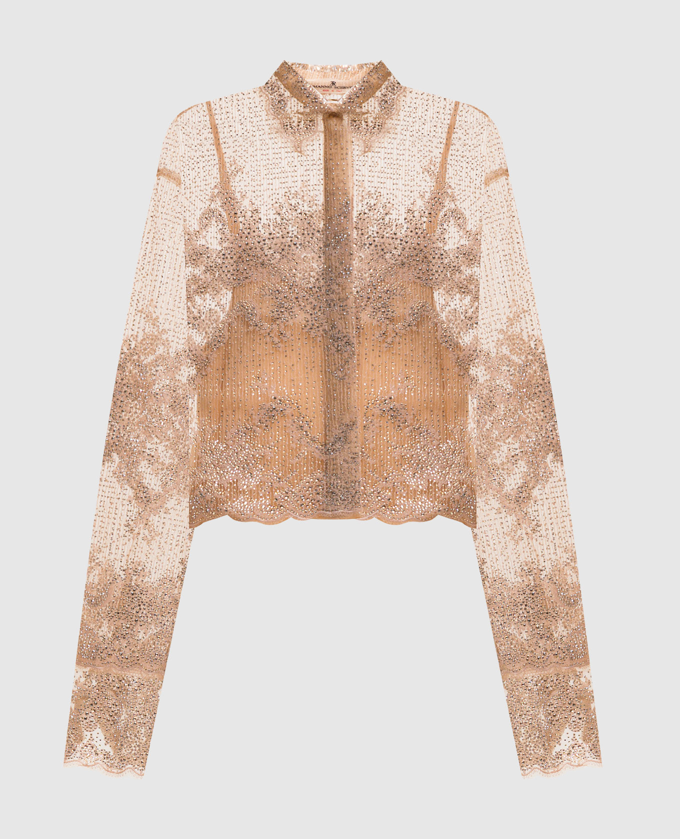 

Beige blouse with crystals Ermanno Scervino