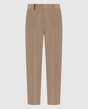 Peserico Beige wool and cashmere pants P0471803358