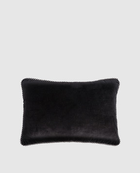 Les Ottomans Black decorative velvet pillow with silk EBC6940X60