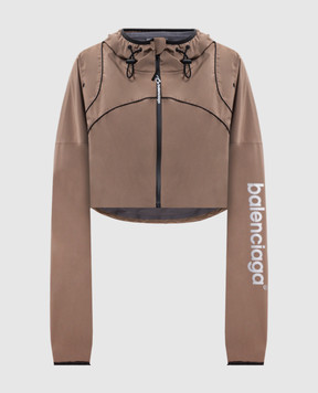 Balenciaga Brown cropped sports jacket A0029XTUO41