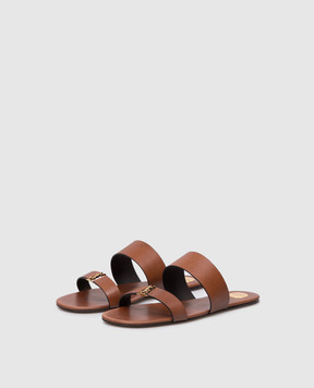 Saint Laurent Brown leather flip-flops BABYLONE 860809DWE00