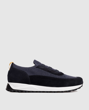 Doucal's Blue combination sneakers with logo DU3318SYDNPZ846