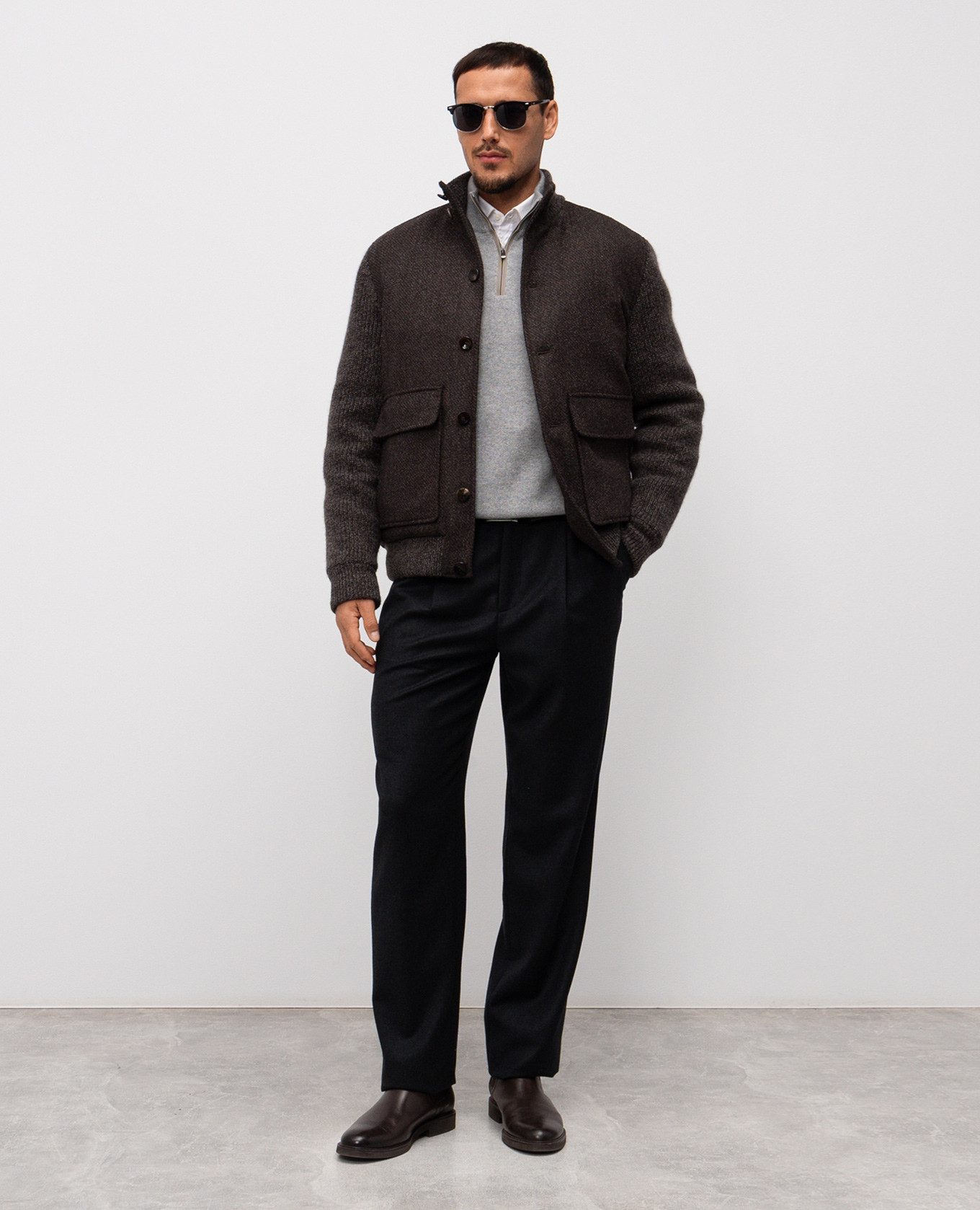 

Brown jacket with wool and cashmere Agnona