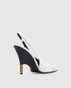 Khaite Bella white leather slingbacks F20481027