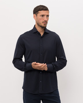 Brunello Cucinelli Blue shirt with silk MH8366686