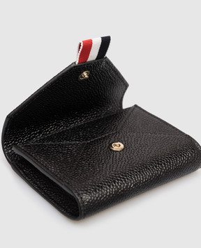 Thom Browne Black leather business card holder with logo FAW063A00198