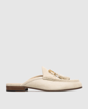 Valentino Grey suede mules with logo 8W2S0NQ8UZM