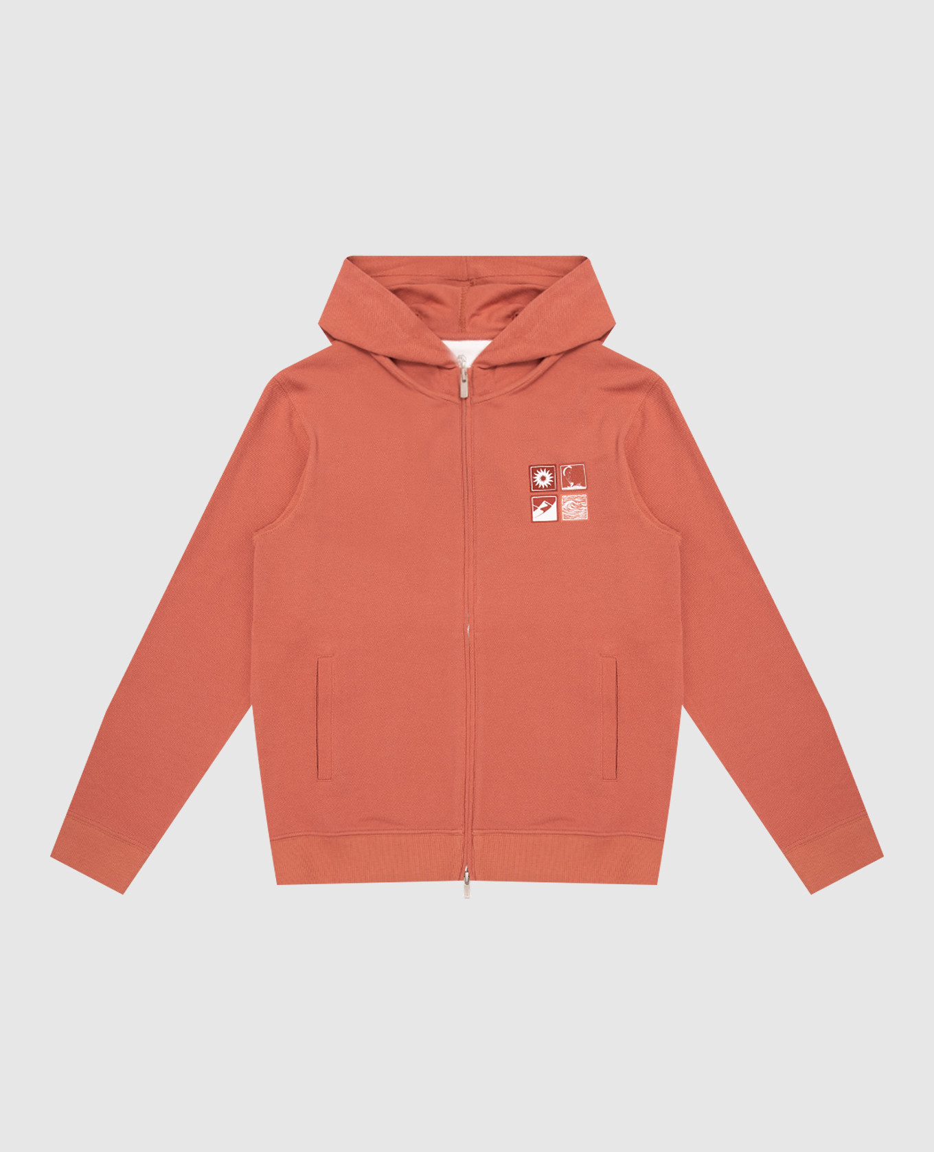 

Children's orange sports jacket with branded print Brunello Cucinelli