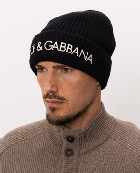 Dolce&Gabbana Black wool and cashmere hat GX65KZJGMM5