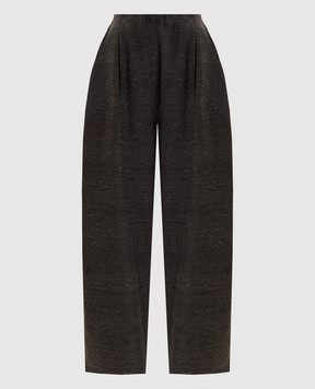 BOBOUTIC Dark brown silk pants 5045