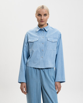 Twinset Blue cropped denim shirt 261TF2081