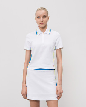 Casablanca White polo shirt with a patch WSS26JTP51801