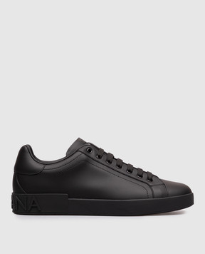 Dolce&Gabbana Black leather Portofino sneakers CS1772A1065