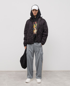 Palm Angels Grey cargo joggers with logo PMCJ04BF25FAB002