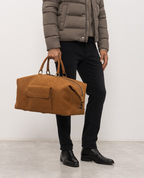 Stefano Ricci Brown nubuck travel bag ND271TXUOSNS