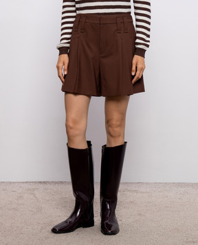 Brunello Cucinelli Brown shorts with wool MPW07P8953