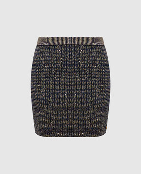 Balmain Blue sequined skirt HF1LB004KK13