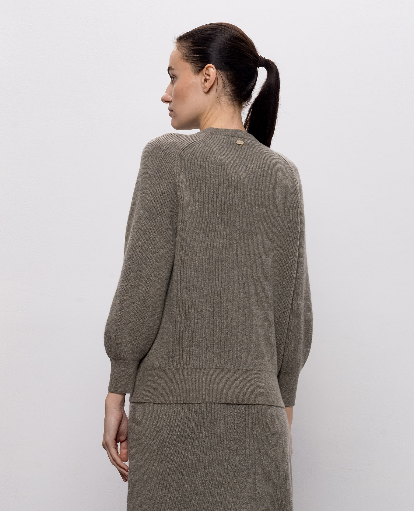 Khaki cashmere jumper Agnona 4