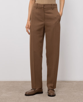 Brunello Cucinelli Brown wool pants MP548P9277