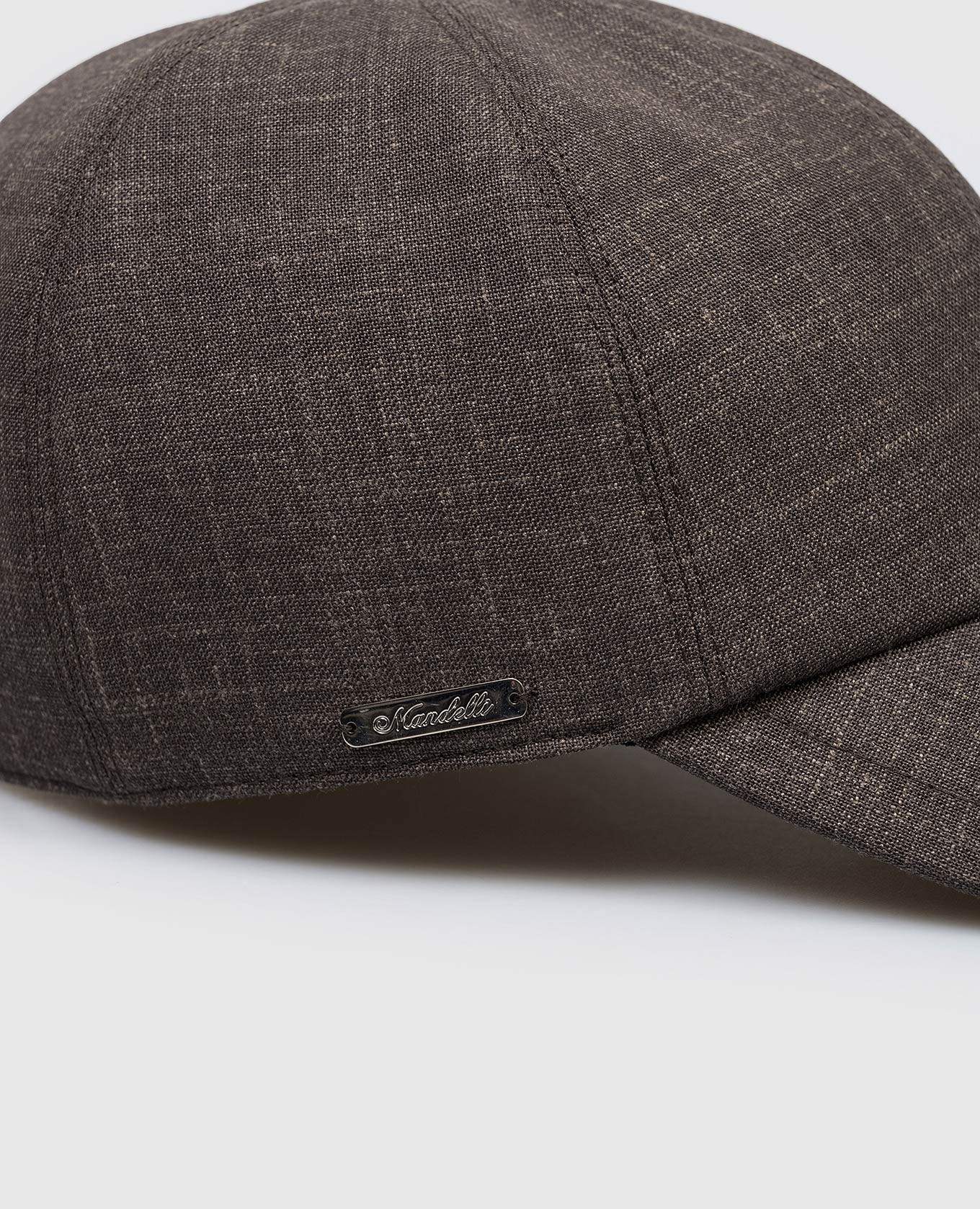 

Brown wool, silk and linen cap Enrico Mandelli