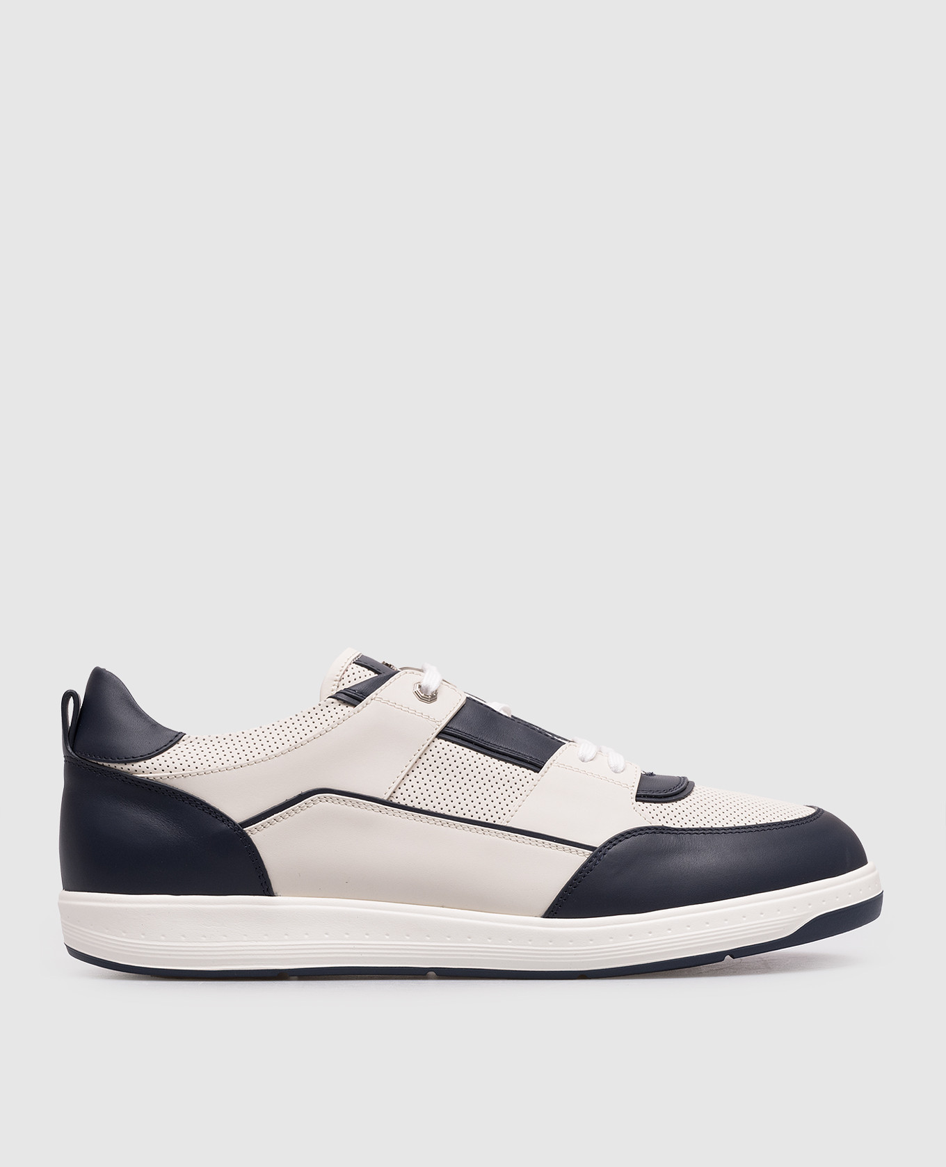 White leather sneakers with monogram