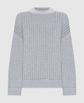 Peserico Blue openwork alpaca wool jumper A99247F05G9100