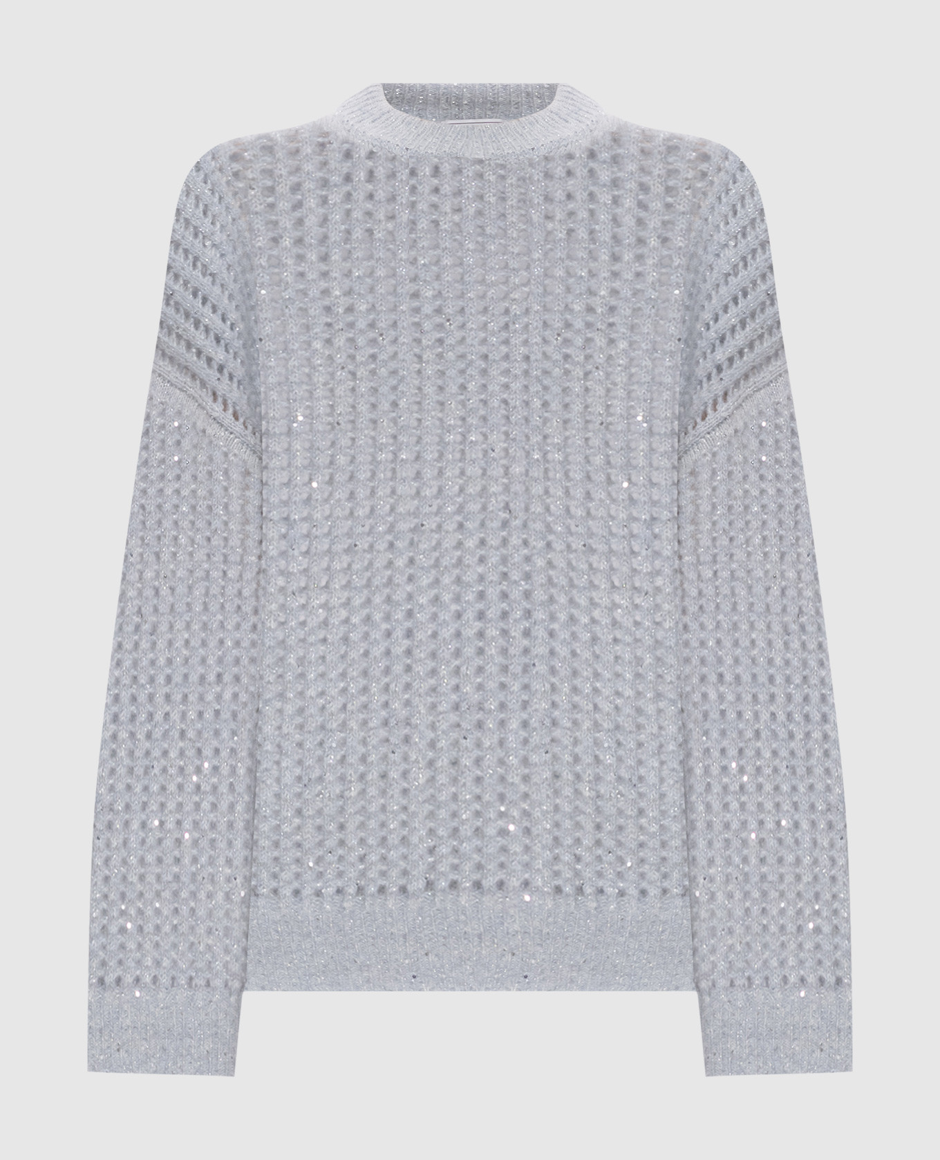 Blue openwork alpaca wool jumper