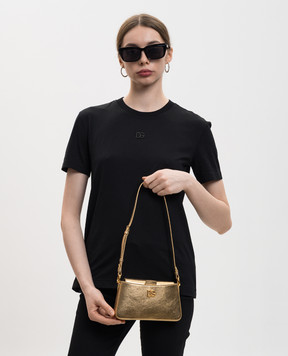 Dolce&Gabbana Gold leather bag with logo BI3466AZ648