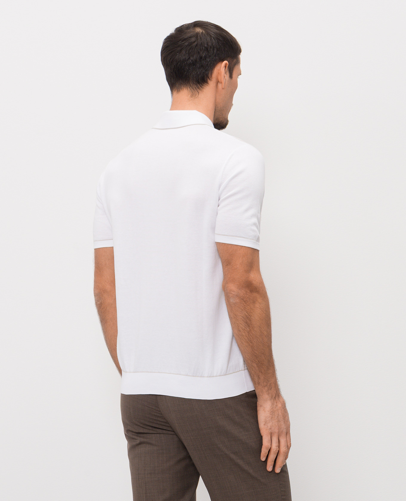 

White polo with silk Bertolo Cashmere