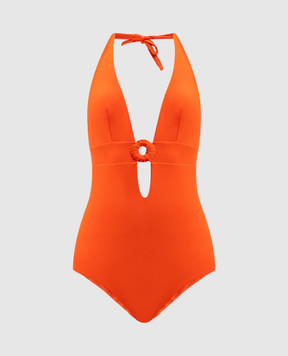 Fisico Orange swimsuit with cutout FC22M0