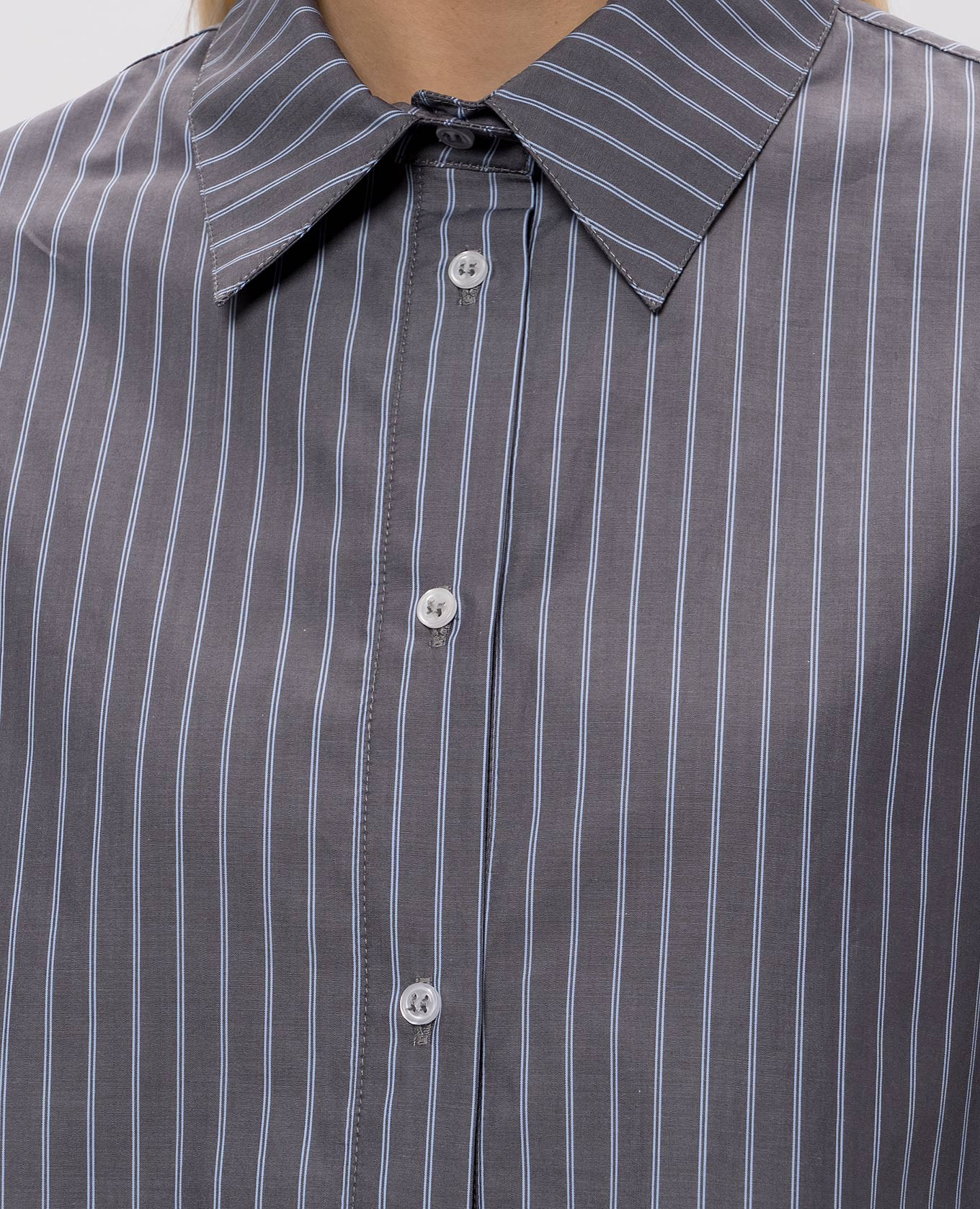 COLTON gray striped shirt blouse Loulou de Saison 5