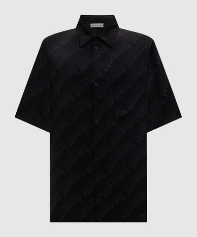 Black shirt with logo print