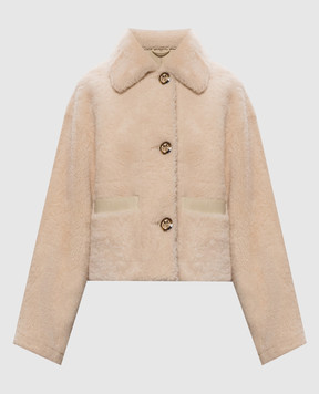 Babe Pay Pls Ivory cropped sheepskin coat 2527CURLY
