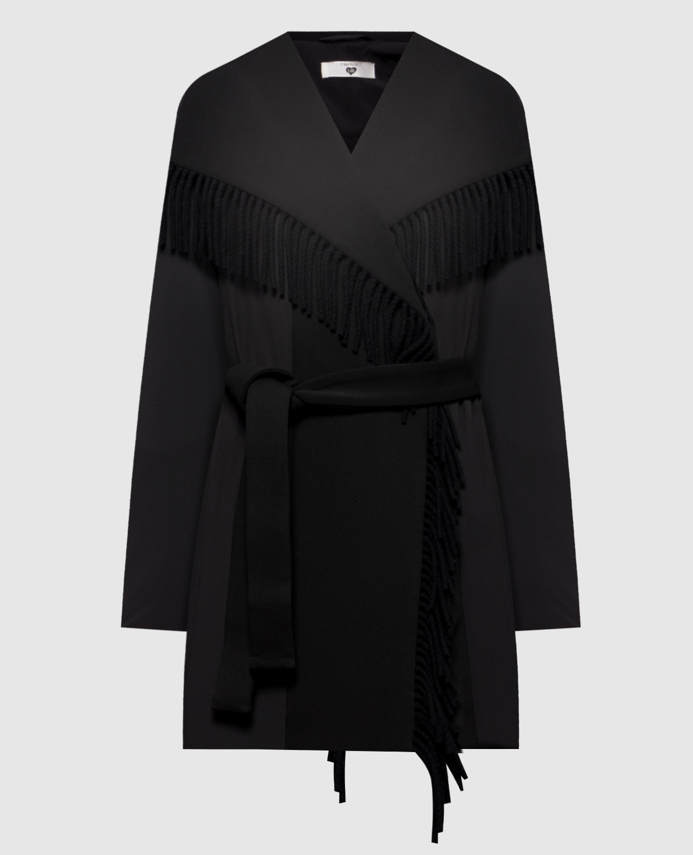 Black jacket with fringe Twinset