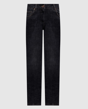 Brunello Cucinelli Blue jeans with logo patch MP065P5679