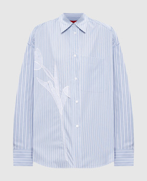 Max & Co CANNETI blue striped shirt with floral applique MCOCANNETI